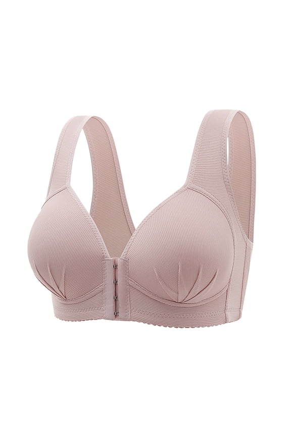 2 Pack Womens Bras Front Side Buckle Lace Edge Without Steel Ring Movement Seamless Gathering Adjustment Yoga Sleep Large Bras