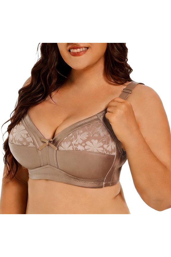 2 Pack Womens Bras Full Figure Lace Seamless Underwire Support Daily T Shirt With Side Coverage Underwear