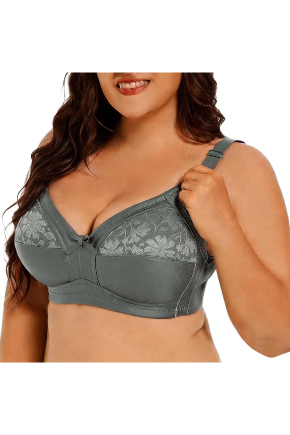 2 Pack Womens Bras Full Figure Lace Seamless Underwire Support Daily T Shirt With Side Coverage Underwear
