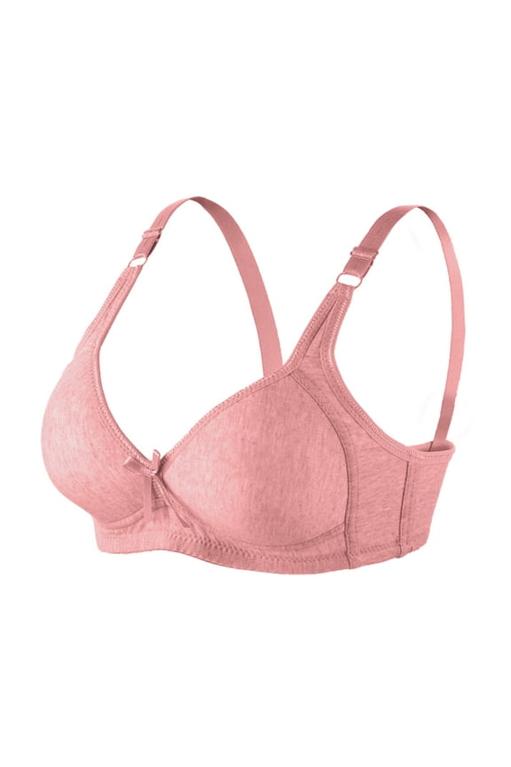 2 Pack Womens Bras Without Steel Rings Lightweight Breathable Adjustable Strap Bow Solid Color Underwear