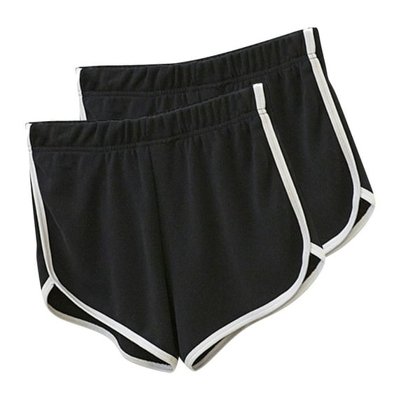 2 Pack: Womens Cotton Yoga Dance Short Pants Summer Athletic Cycling Hiking Sports Shorts Dolphin Soft Comfy Shorts