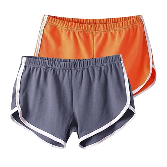 2 Pack:Cotton Yoga Dance Short Pants for Woman Summer Athletic Cycling Hiking Sports Shorts Dolphin Soft Comfy Shorts