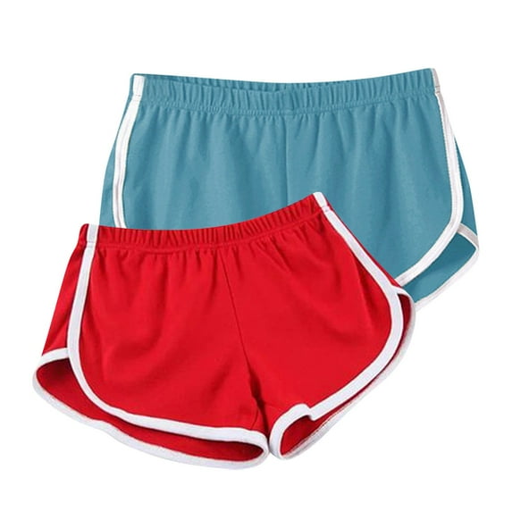 2 Pack:Cotton Yoga Dance Short Pants for Woman Summer Athletic Cycling Hiking Sports Shorts Dolphin Soft Comfy Shorts