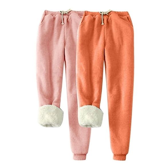 2 Pack Womens Fashion Sweatpants Casual Loose Solid Color Sweatpants Pants Long Pants S-5XL