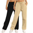 thumbnail image 1 of 2 Pack Womens Fashion Sweatpants Casual Solid Color Sanitary Loose Sports Khaki Sweatpants Pants Long Pants (XL), 1 of 7