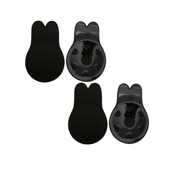 Youloveit 2 Pack Self Adhesive Bras Nipple Covers Self Strapless Backless Bra Freedom Bra for Women Black 3 Size for Backless Dress