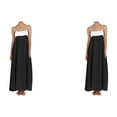 thumbnail image 1 of 2 Pack Womens Maxi Dress Contrast Loose Dress Trim Spaghetti Straps Summer A Line Dress Summer Women Outfits Travel Vacation Sleeveless Womens Midi Dress Long D, 1 of 9