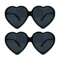 thumbnail image 1 of (2-Pack) Womens Oversize Heart Shape Beveled Jewel Lens Sunglasses Black, 1 of 2