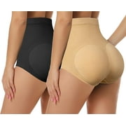 2 Pack Womens Shapewear Butt Lifter Padded Control Panties Body Shaper Brief