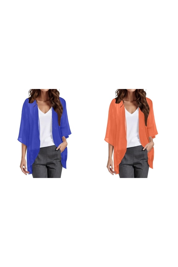 2-Pack,Womens Solid Elegant Puff Sleeve Cardigan Loose Cover Up Casual Blouse Tops Knit Cardigans for Women plus Size Women Sweaters Womens Long Cardigan Lightweight Short Cardigan Sweaters for W