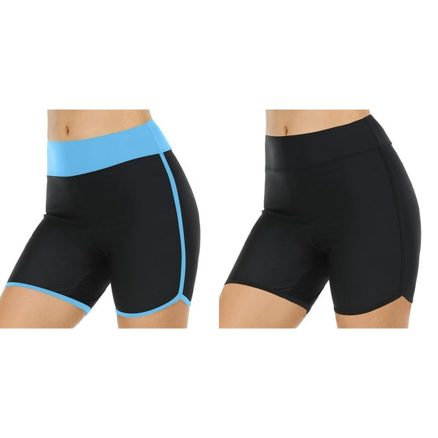 (2Pack) Womens Swim Shorts High Maternity Swim Bottoms for Women