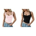 (2Pack) Womens Underwear Tight Fitting Plus Size Crop Vest Top Lace