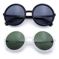 thumbnail image 1 of SA106 Womens Wizard Round Circle Lens Plastic Mod Fashion Sunglasses [2 pack] Black + White, 1 of 6
