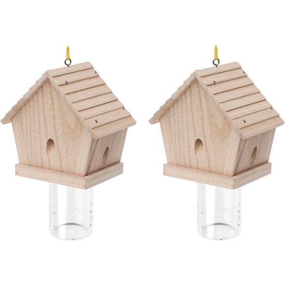 2 Pack Wood Carpenter Bee Trap for Outside - Best Bee Trap - Wood Boring Bee Trap- Nature Chalet Style Carpenter Bee Traps Outdoor Hanging - Insect Traps Removes Carpenter bee