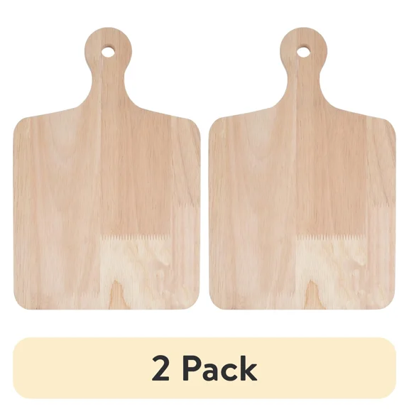 (2 Pack) Wood Decorative Square Tray, Customizable Serving Tray With Handle
