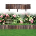 thumbnail image 1 of 2-Pack Wood Landscape Edging Border, 11.81" H x 47.24" L Decorative No Dig Garden Edging for Landscaping, Flexible Garden Border, Flower Bed Edging, Picket Fence for Lawn Edging, Brown Color, 1 of 7