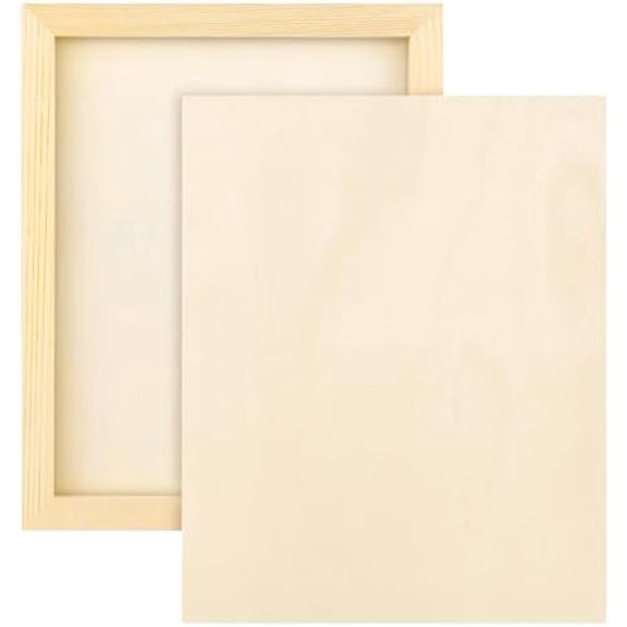 2 Pack Wood Panels 8 x 10 Inch Wooden Panels Canvas Unfinished Craft Wood Boards Panels for Art Crafts Acrylic and Oil Painting Pouring DIY Projects