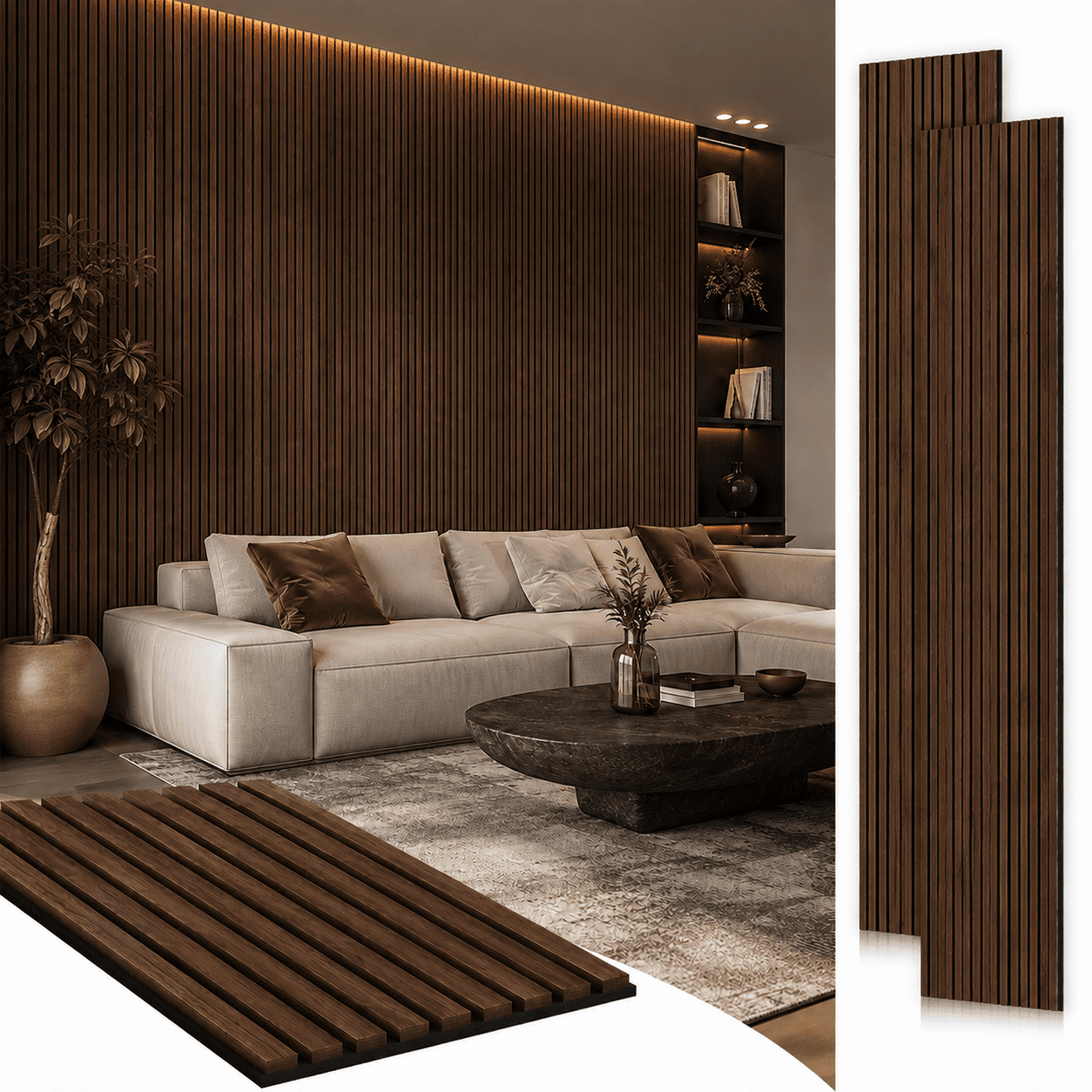 Easy4Home 6-Piece Wood Soundproof Wall Panels 94