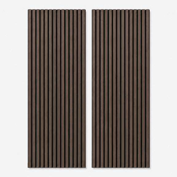 2-Pack Wood Slat Acoustic Wall Panels, 24" x 94.3" MDF Slat Wall Paneling for Modern Interior Wall Decor, Sound Absorbing Accent Panels, 31.4 Sq. Ft,American Walnut