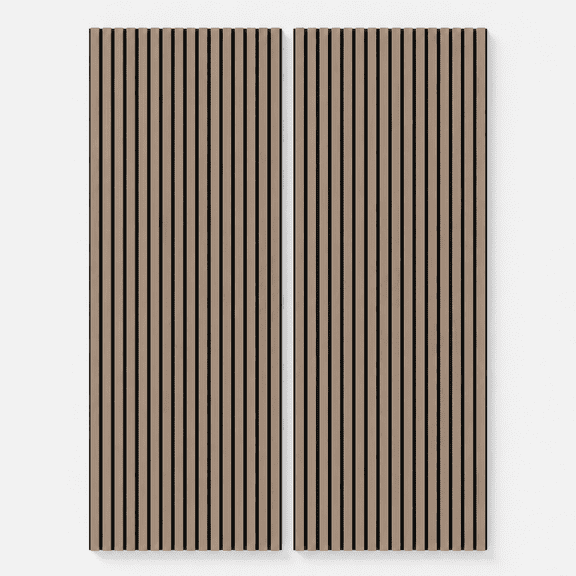 2-Pack Wood Slat Acoustic Wall Panels, 24" x 94.3" MDF Slat Wall Paneling for Modern Interior Wall Decor, Sound Absorbing Accent Panels, 31.4 Sq. Ft,Oak
