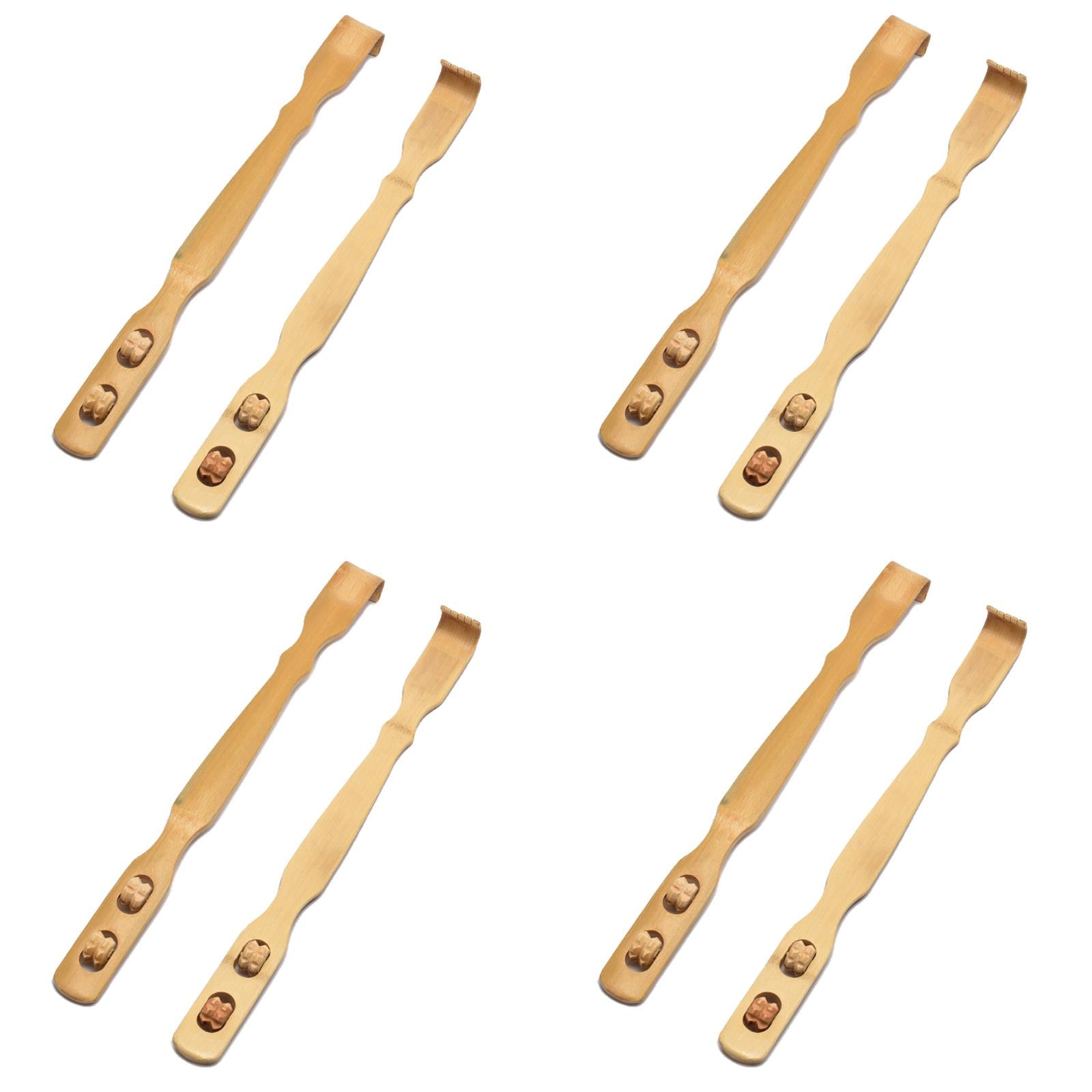 2 Pack Wooden Back Scratcher Massage Rollers Long Reach Therapeutic