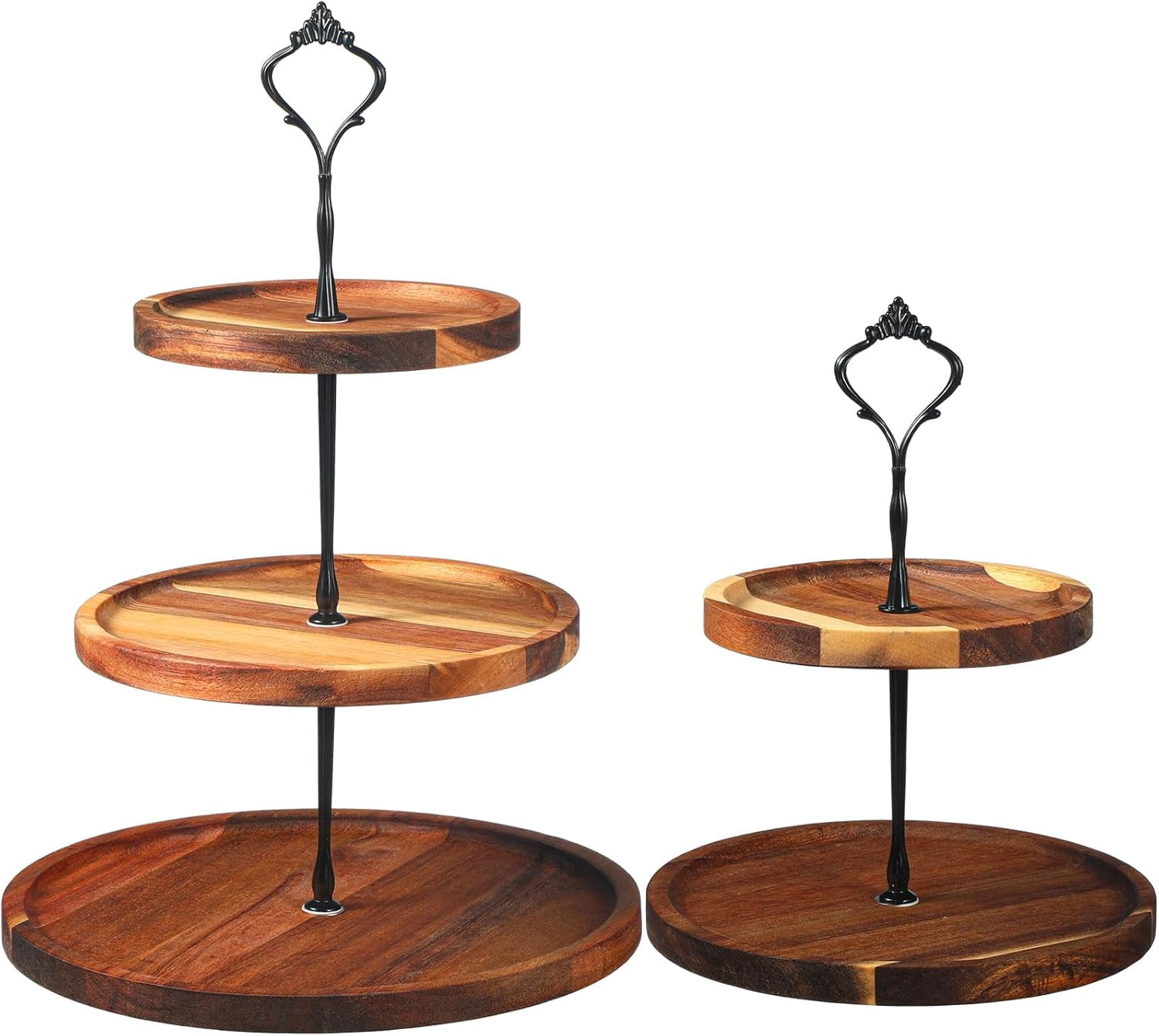2 Pack Wooden Cupcake Stand Rustic Cupcake Tower 3 Tier 2 Tier Holder ...