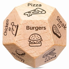 2 Pack Wooden D12 Dice Set with Gift Box, Couples Date Night Game Dice for Valentines Day, Anniversary & Relationship Activities, Romantic Decision Dice for Fun Interactive Games