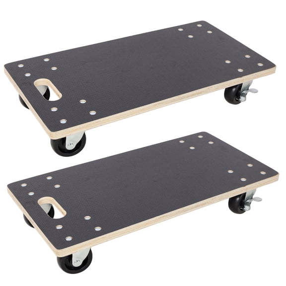 2 Pack Wooden Furniture Moving Dolly, Heavy Duty Rolling Mover with 4 PP Swivel Wheels (2 Brakes), Non-Slip Platform Supports Up to 1320 Lbs for Piano Couch Fridge Washing Machine Large Planters