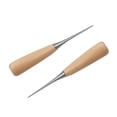 thumbnail image 1 of 2 Pack Wooden Handle Leather Drillable Stitching Sewing Awl, Punch Hole Gadget Tool, 1 of 5