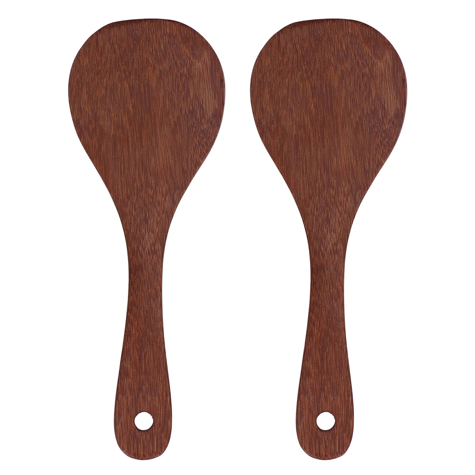 2 Pack Wooden Rice Spoon Rice Cooker Spatula Utensils Wood Rice Paddle ...