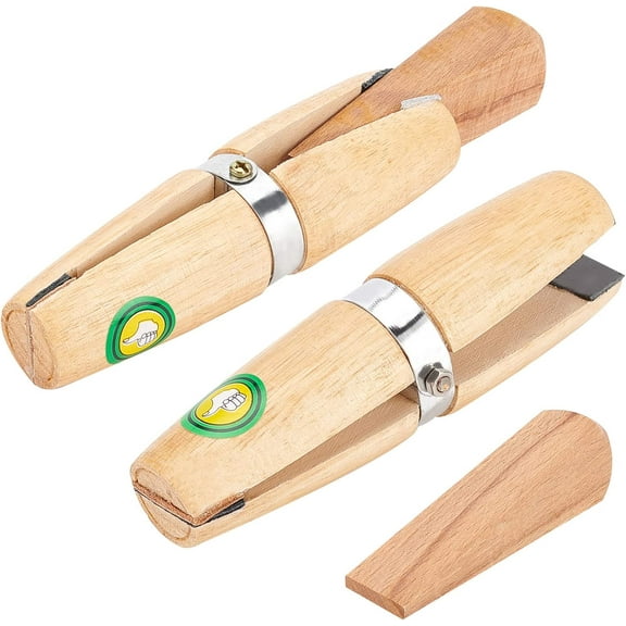 2 Pack Wooden Ring Clamp Valentine Ring Jewelers Holder Benchwork Hand Tool for Polishing Repairing Rings Vice With Wedge Lock Wedge Leather Stone Setting Engraving Jewelry Making Tool DIY