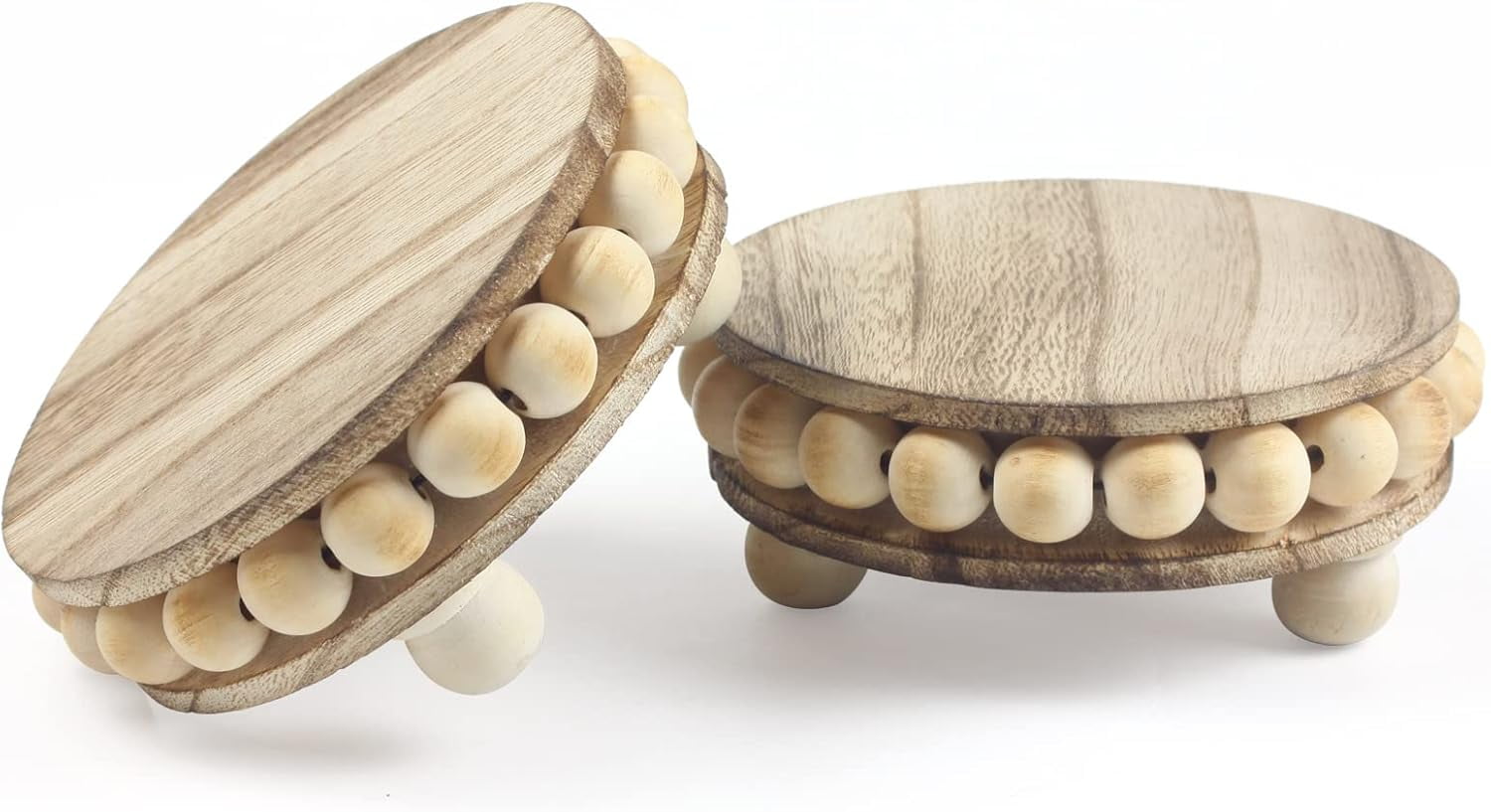 2-Pack Wooden Risers, Decorative Risers, Pedestals, Home Decor Displays ...