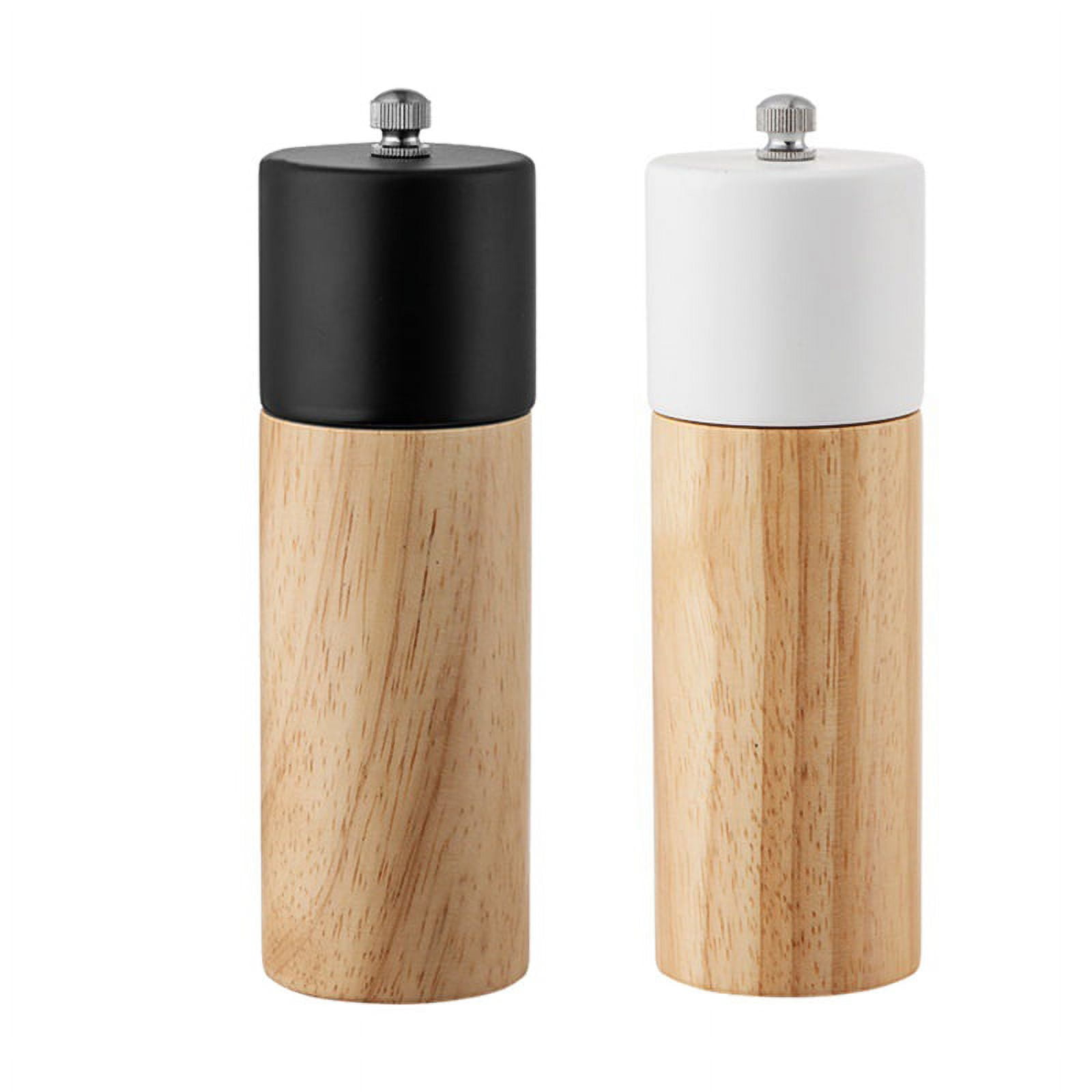 2 Pack Wooden Salt and Pepper Mill Spice Nuts Mills Handheld