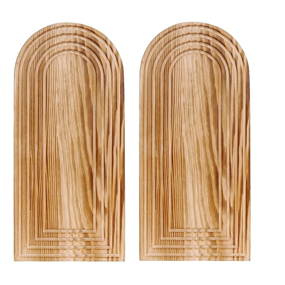 2 Pack Wooden Wall Vase Set with Pampas Grass Eucalyptus, Modern Farmhouse Boho Wall Decor for Living Room
