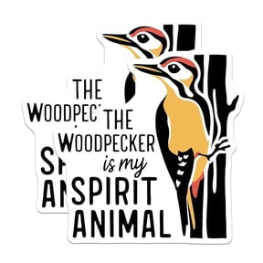 (2 Pack) Woodpecker Spirit Animal Magnets - Nature Inspired - Bird Lover Wildlife - Inspirational - 5" On Longest Side - for Cars, Fridges, Toolboxes - Made in USA - MAG6326