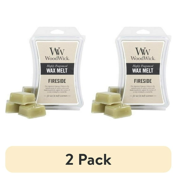 (2-Pack) Woodwick Fireside Wax Melts, 1 Pack of 6 Melts, 3 oz Each