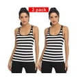 thumbnail image 1 of 2 Pack Workout Tank Tops for Women Racerback Tanks Athletic shirts BLACK STRAP XL, 1 of 1