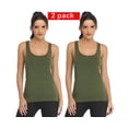 thumbnail image 1 of 2 Pack Workout Tank Tops for Women Racerback Tanks Athletic shirts GREEN L, 1 of 1