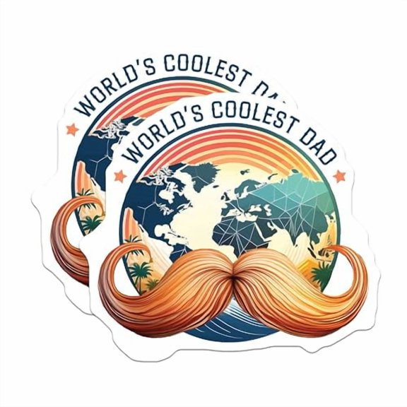 (2 Pack) World's Coolest Dad Magnets - Father's Day ation - Unique Dad Gifts for Office or Fridge - 5" On Longest Side - for Cars, Fridges, Toolboxes - Made in USA - MAG4570