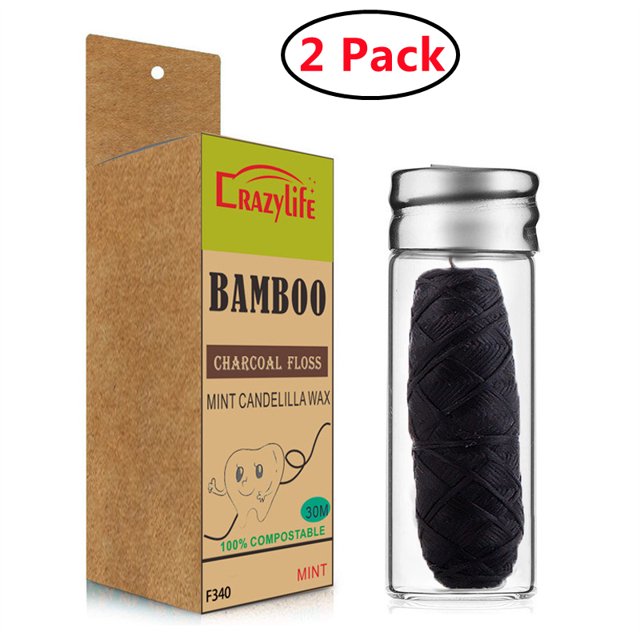 2 Pack Woven Dental Floss with Reusable Dispenser, Yards of Thick