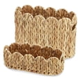 thumbnail image 1 of 2 Pack Woven Water Hyacinth Storage Baskets with Built-in Handles, Decorative Boho Wicker Organizer Bins, Wave Pattern Handwoven Storage Basket Set for Nursery, Laundry Room, Gift Basket, 1 of 7