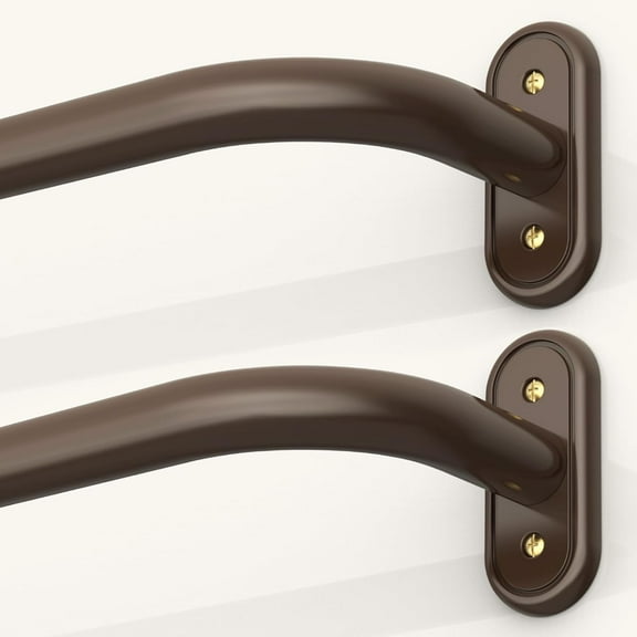 2 Pack Wrap Around Curtain Rods Bronze, Blackout Heavy Duty Curtain Pole for Windows 28 to 48 Inch, 1" Decorative Room Darkening Curved Modern Drapery Rod (Bronze)