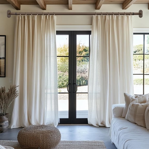 2 Pack Wrap Around Curtain Rods in Bronze, Blackout Heavy Duty Curtain Pole for Windows 28 to 48 Inch, 1" Decorative Room Darkening Curved Modern Drapery Rod (Bronze/ Design/All Matel)