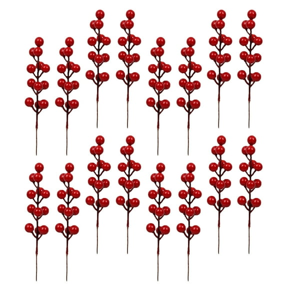 Hytrove Christmas Tree Decor Red Berry Branches 40Pcs 7.1x1.2x1.2in