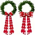thumbnail image 1 of 2 Pack Wreath Sash for Front Door Wreath Sash Plaid Sashes Yard Doorway Indoor Outdoor Wall Ribbon Bow Home Decor, 1 of 5