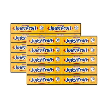2 Pack | Wrigley's Juicy Fruit Chewing Gum, 5 Sticks, 40 Count