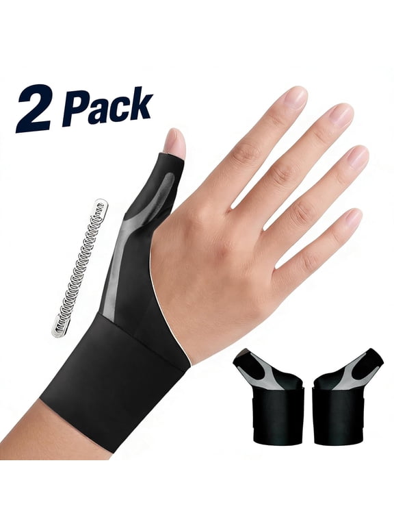 2 Pack Thumb Wrist Brace, Compression Stabilizer Thumb Support for Carpal Tunnel, Arthritis, Tendonitis and Pain Relief