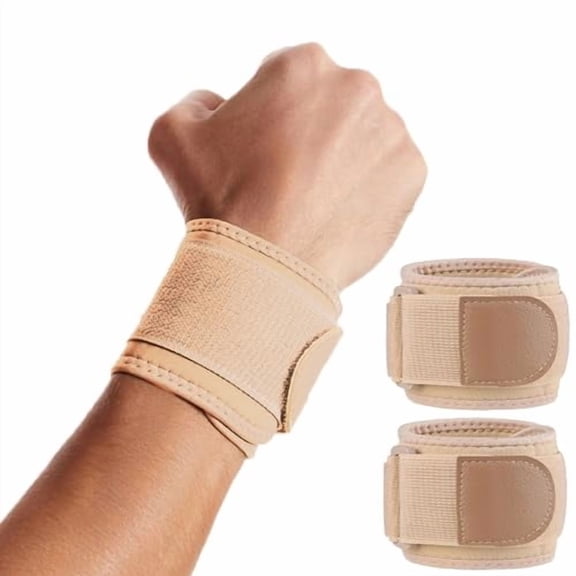 2 Pack Wrist Wraps for Sports Protection and Pain Relief,Adjustable Wrist Support Strap for Tendonitis,Working Out,Weightlifting,Strength Training,Kettlebell,Unisex(Skin)