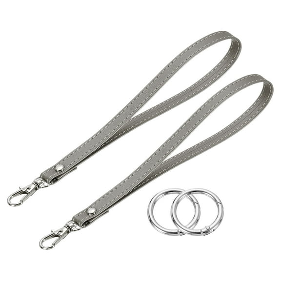 2 Pack Wristlet Strap, PU Keychain Hand Strap with Circle Ring, Grey