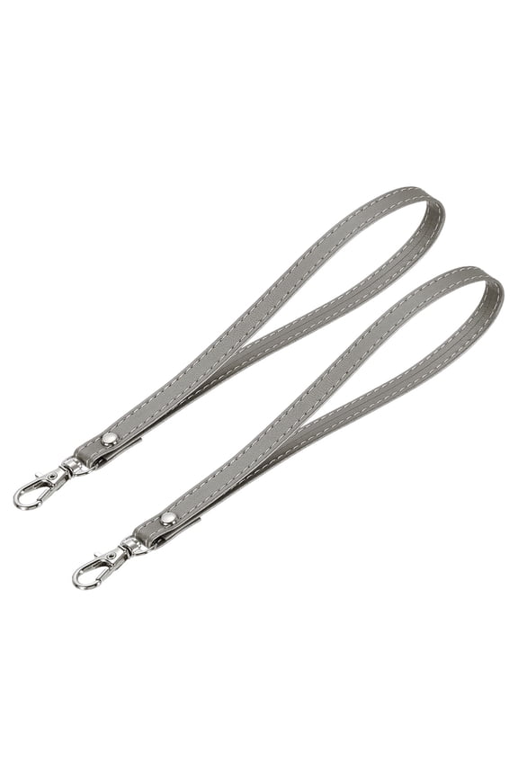 2 Pack Wristlet Strap, PU Leather Wrist Lanyard Keychain Hand Strap, Grey